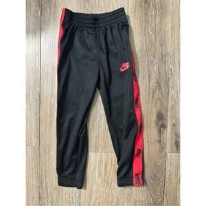 Nike Boys Athletic Pants - Size 5 - Black with Red Stripes - EUC